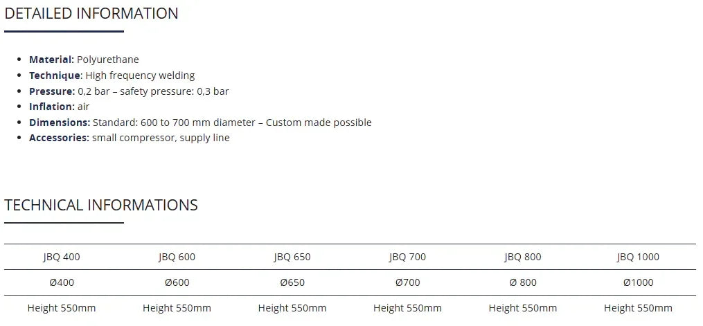 Coffrage gonflable JBQ 650 - JB Qualifix®
