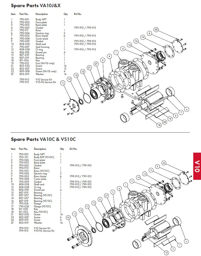 VA10 / VS10 Repair Kit